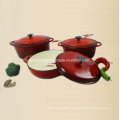 4PCS Cast Iron Cookware Set in Green Color